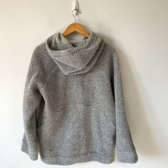 Lululemon So Sherpa Silver Wool Hooded Full Zip Teddy Boucle Grey Jacket Size 6 - Picture 6 of 8